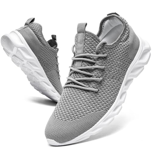 MGNLRTI Damen Turnschuhe Laufschuhe Fitnessstudio Tennis Sneaker Walking Damen Slip-on Sportschuhe, hellgrau, 38 EU von MGNLRTI