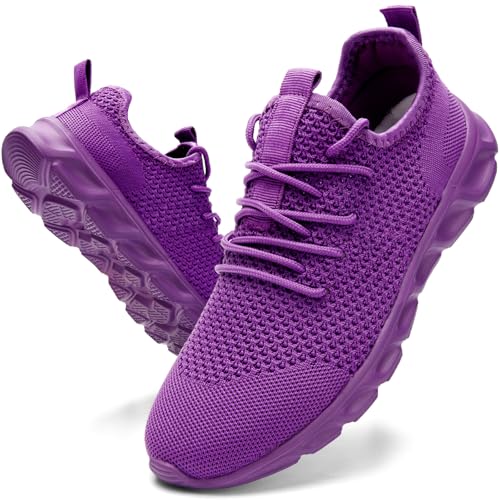 MGNLRTI Damen Turnschuhe Laufschuhe Fitnessstudio Tennis Sneaker Walking Damen Slip-on Sportschuhe, violett, 39 EU von MGNLRTI