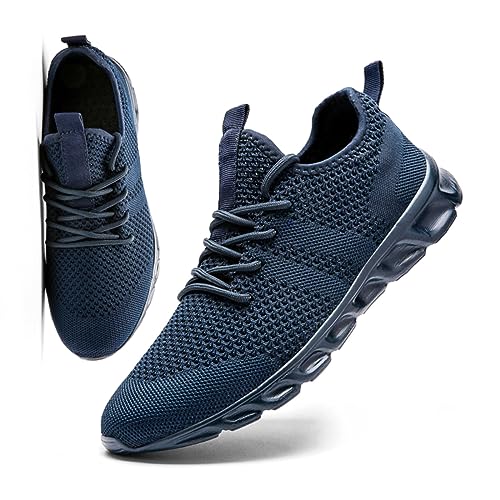 MGNLRTI Herren Schuhe Sneaker Laufschuhe Sommerschuhe Sportschuhe Straßenlaufschuhe Turnschuhe Fitnessschuhe Joggingschuhe Workout Freizeitschuhe Männer Running Shoes Gym Blau EU42 von MGNLRTI