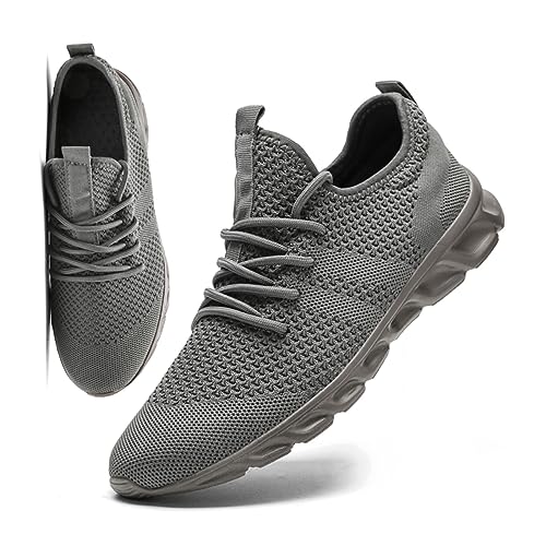 MGNLRTI Herren Schuhe Sneaker Laufschuhe Sommerschuhe Sportschuhe Straßenlaufschuhe Turnschuhe Fitnessschuhe Joggingschuhe Workout Freizeitschuhe Männer Running Shoes Gym Grau EU47 von MGNLRTI