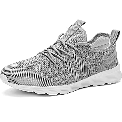 MGNLRTI Herren Schuhe Sneaker Laufschuhe Walkingschuhe Sommerschuhe Sportschuhe Straßenlaufschuhe Turnschuhe Fitness Joggingschuhe Workout Freizeitschuhe Männer Running Shoes Gym Grau EU42 von MGNLRTI