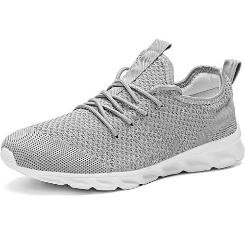 MGNLRTI Herren Schuhe Sneaker Laufschuhe Walkingschuhe Sommerschuhe Sportschuhe Straßenlaufschuhe Turnschuhe Fitness Joggingschuhe Workout Freizeitschuhe Männer Running Shoes Gym Grau EU45 von MGNLRTI