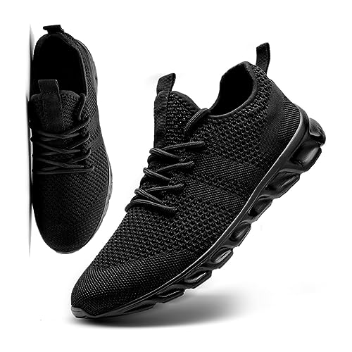 MGNLRTI Herren Schuhe Sneaker Laufschuhe Sommerschuhe Sportschuhe Straßenlaufschuhe Turnschuhe Fitnessschuhe Joggingschuhe Workout Freizeitschuhe Männer Running Shoes Gym schwarz EU50 von MGNLRTI