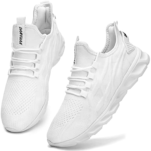 MGNLRTI Herren Schuhe Sneakers Sportschuhe Männer Running Turnschuhe Laufschuhe Straßenlaufschuhe Freizeitschuhe Workout Gym Joggingschuhe Weiß EU41 von MGNLRTI