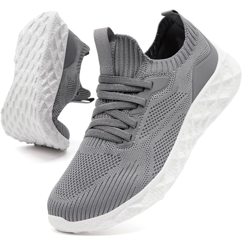 MGNLRTI Sneaker Damen Turnschuhe Sportschuhe Laufschuhe Slip in Sneaker Sommerschuhe Hallen Fitnessschuhe Bequeme Schlupfschuhe Walkingschuhe Grau Größe 36 EU von MGNLRTI