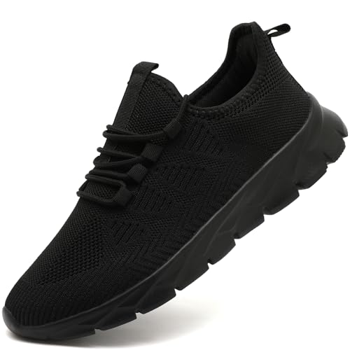 MGNLRTI Schuhe Herren Sneaker Slip on Hallenschuhe Laufschuhe Gym Sommerschuhe Sportschuhe Turnschuhe Fitnessschuhe Joggingschuhe Freizeitschuhe Schwarze Größe 40 EU von MGNLRTI