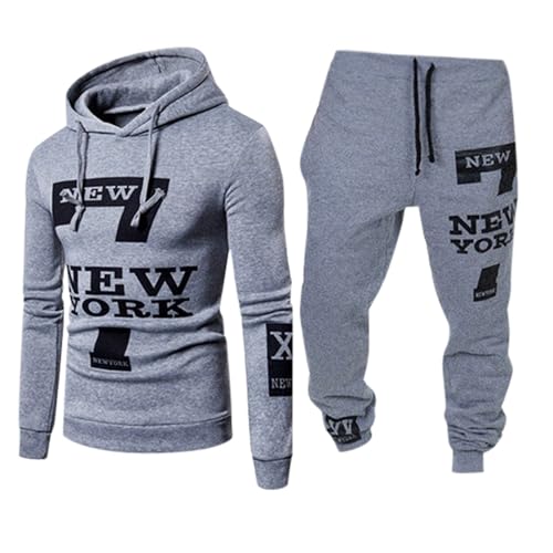 Herren Trainingsanzug Set Sweatjacke Kapuzenjacke Zip Jacke + Hosen Jogginghose Jogginganzug Kapuze Und Taschen Hoodie-Sporthose Sportanzug Weitem Sweatshirt Langarm Solid Sets Mode Freizeitanzug von MGSFGlk