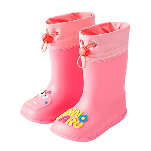 MGSFGlk Rutschfest Gummistiefel Kinder Wasserdichte Gefüttert Stiefeletten Halbhoch Gummi Regenschuhe Regen Boots Gelb Gummistiefeletten Unisex Schneestiefel Print Mode Wasserschuhe Festival von MGSFGlk