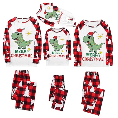 Partner Pyjama 2er Set Für Paare Familien Pyjama Couple Christmas Pyjama Couple Bedruckte Partner Pyjama Lang Partnerlook Pärchen Rundhals Familie Weihnachten Pyjamas Cute Herren Damen Kinder Baby von MGSFGlk