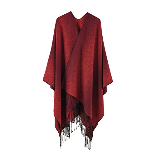 Poncho Damen Capes Winter Schal Überdimensionalen Pashminas Winddichte Schultertuch Soft Reversible Cape Schal Übergroße Winterdecke Herbst Und Winter Umhang Elegant Schal Stola Festlich von MGSFGlk