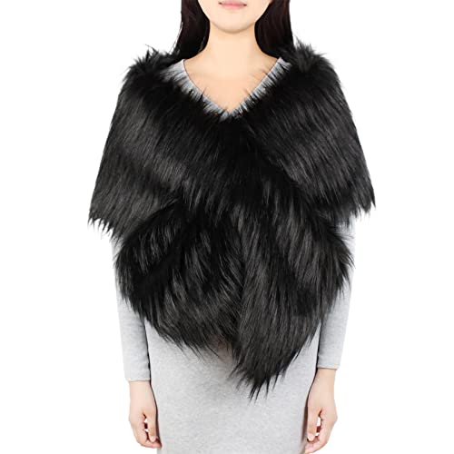 Poncho Damen Schal Stola Locker Open Front Cape Reversible Pashminas Winddichte Schal Warme Elegant Cape Schal Soft Decke Kap-Schal Dicke Umhang Überdimensionalen Schultertuch Für Frauen von MGSFGlk