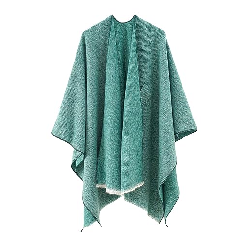 Poncho Schal Damen Schal Stola Winter Capes Herbst Und Winter Schal Warme Cape Schal Locker Überdimensionalen Umschlagtuch Winddichte Strick Cape Reversible Schultertuch Elegant Umhang Für Frauen von MGSFGlk