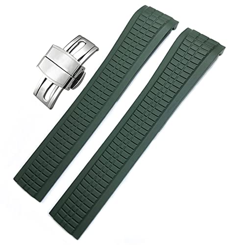 MGTCAR 21 mm buntes fluoröses Gummi-Uhrenarmband für Patek 5164A 5167A Aquanaut Philippe Serie Schmetterlingsschnalle Silikon-Uhrenarmband, NO Buckle, Achat von MGTCAR