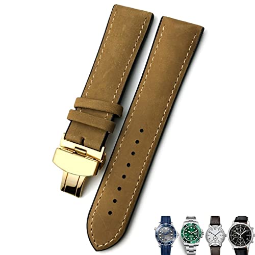 MGTCAR Uhrenarmband aus Leder, 20 mm, 21 mm, 22 mm, für Rolex für Omega Seamaster 300, Hamilton, Seiko, IWC, Tissot-Armband, Schwarz / Braun, 20 mm, Achat von MGTCAR