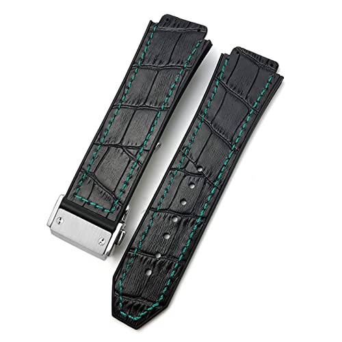 MGTCAR Uhrenarmband aus Rindsleder, 20 mm, 22 mm, 25 mm x 19 mm, passend für Hublot-Uhrenarmband, Kalbsleder, Silikon-Armbänder, 22x16x20mm, Achat von MGTCAR