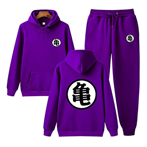 Goku-Kostüm für Erwachsene, Kapuzenpullover und Hose, langärmlige Kleidung für Männer und Frauen, Trainingsanzug, Goku-Fitness-Oberteil, Lila S von MGTUPK