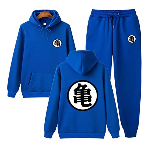 MGTUPK Goku-Kostüm für Erwachsene Herren-Trainingsanzüge Herren- und Damen-Langarm-Kleidung Sweatsuit Goku-T-Shirt Herren blau XXL von MGTUPK