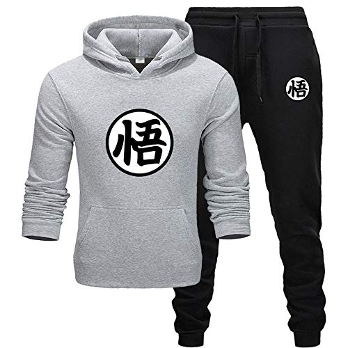 Goku T-Shirt Hoodies Trainingsanzug Herren Hoodie Anzug Herbst Winter Freizeit Sportbekleidung Mode grau L von MGTUPK