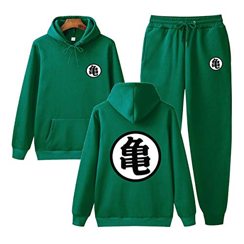 MGTUPK Goku T-Shirt Kind Sweatshirt & Jogginghose Herren- und Damen-Langarm-Kleidung Sweatsuit grün S von MGTUPK