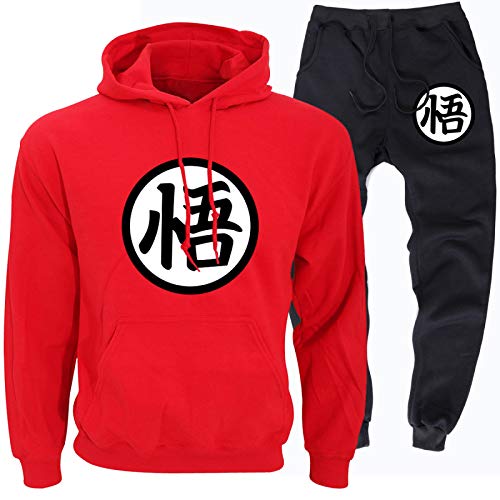 MGTUPK Goku Dress Up Hoody and Pant Set Herren Pullover Anime Freizeitanzug Hoodie + Hose Son Goku Red M von MGTUPK