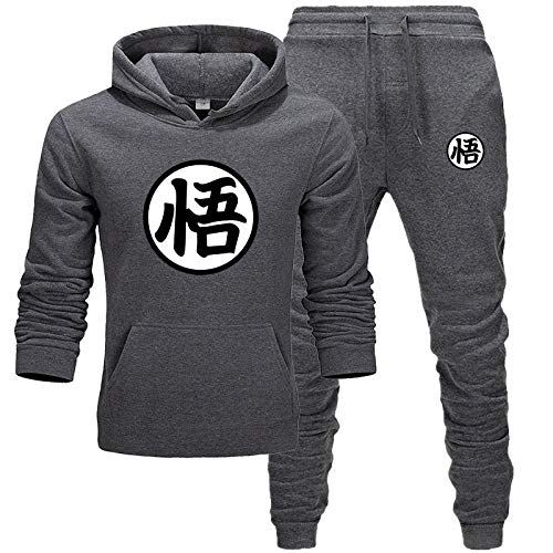 MGTUPK Goku Hoodie Jungen Hoodies Trainingsanzug Herren Hoodie Anzug Herbst Winter Freizeit Sportbekleidung Mode Dunkelgrau-1 L von MGTUPK