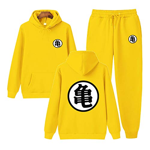 MGTUPK Goku Kostüm Kind Herren Trainingsanzüge Herren und Damen langärmlige Kleidung Trainingsanzug Goku Schwarze Figur gelb XXL von MGTUPK