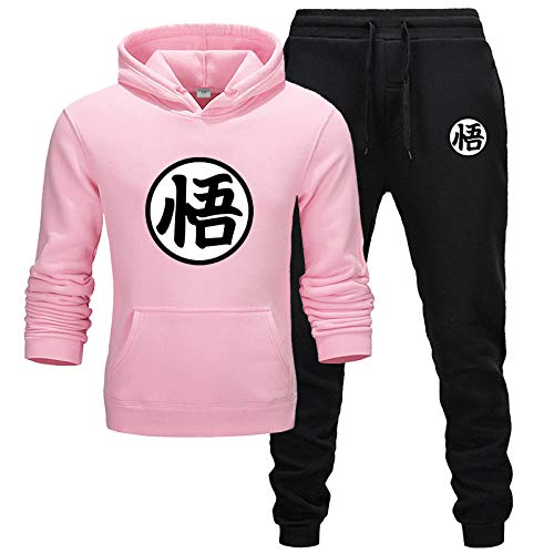 MGTUPK Goku Pullover Cosplay Trainingsanzug Herren Hoodie Anzug Herbst Winter lässig sportbekleidung Mode rosa L von MGTUPK