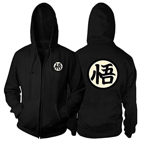 Son Goku Kostüm übergroßer Hoodie Damen Große Größe Herren Pullover Mantel Anime Pullover Damen schwarz M von MGTUPK