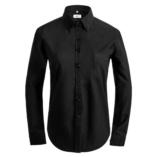 MGWDT Herren Hemden Langarm Oxford Button Down Hemd Klassische Passform Baumwolle Bluse Knitterfrei, Solide Rückseite, L von MGWDT
