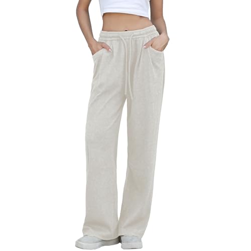 MGizo DtiSpectrum Damen-Jogginghose mit Geradem, Weitem Bein – Hoch Taillierte, Dehnbare Trainingshose mit Taschen, Leichte, Bequeme Loungehose mit Kordelzug MGizo DtiSpectrum Damen-Jogginghose mit Geradem, Weitem Bein – Hoch Taillierte, Dehnbare Trainingshose mit Taschen, Leichte, Bequeme Loungehose mit Kordelzug von MGizo DtiSpectrum