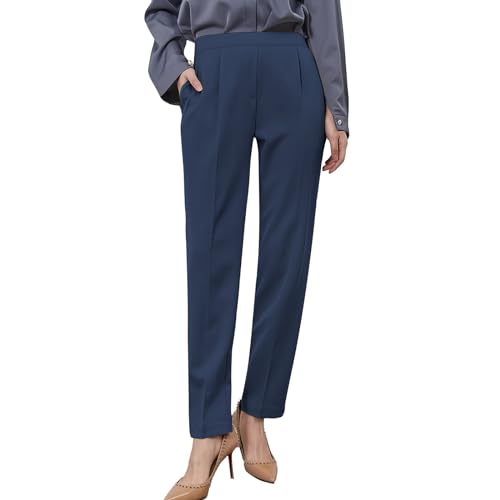 MGizo DtiSpectrum Damenanzughose (XXS - S) - Anzughose Mit Geradem Bein, Hose Mit Hoher Taille, Anzughose Mit Schmaler Passform, Knöchellange Businesshose von MGizo DtiSpectrum