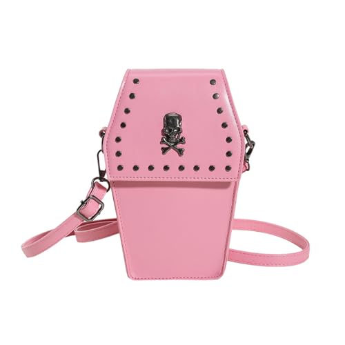 2023 Neue Umhängetasche Halloween Sarg Form Geldbörse Kleine Handy Tasche Festival Gothic Tasche Für Mädchen Frauen Niet Handtasche von MHADBKH