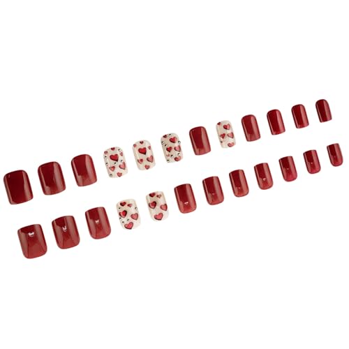 24pcs Cats Eye Press Auf Nägel Rötung Gefälschte Nägel Künstliche Acrylnägel Kleber Auf Nägeln Stick Auf Nägeln Für Frauen Mädchen Valentines Falsch Nagel von MHADBKH
