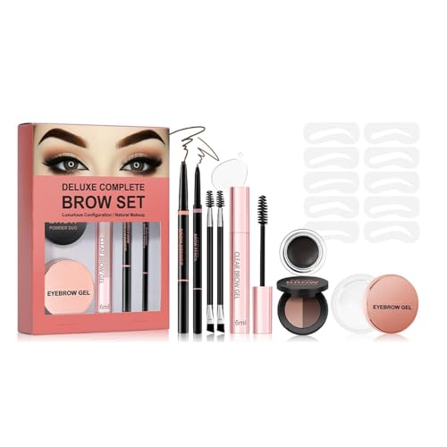 Augenbrauen Stempel Schablone Set Brow Stamps Trios Kits Mit Wasserdichtem Bleistift Pomade Schablone Pinsel Augenbrauen Schablonen Shaping Kit von MHADBKH