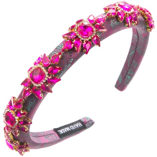 Elegantes Stickerei-Stirnband für Damen, Strass, Blumen-Haarband, Hochzeits-Haarreifen, rutschfestes Haarband von MHADBKH