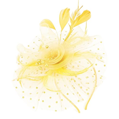 Gefiederter Kopfschmuck für Damen, Netzhut, Haarband, Stirnband, Hochzeitszubehör, gefiedertes Stirnband, Hut, Party-Haarteil, Braut-Haarschmuck von MHADBKH