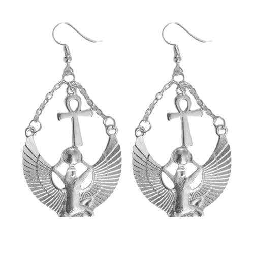 Legierung Ohrringe Ägyptische Göttinnen Anhänger Legierung Textur geeignet für Geschichtsliebhaber auf der Suche nach einzigartigen Accessoires Einzigartige Damen, Einheitsgröße, Wie beschrieben, Wie von MHADBKH