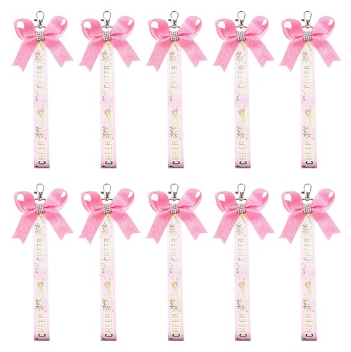 MHADBKH 10pcs Cheerleader Thematisch Mit Schlüsselbund Modische Bows Rinbbon Keyring Für Girls Rucksäcke Und Tasten Stilvolle Schlüsselkette von MHADBKH
