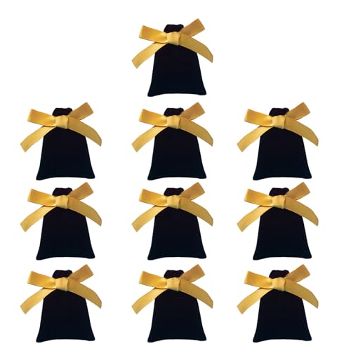MHADBKH 10pcs Weiche Samt Butterfly Krawatte Make Up Beutel Draw Knoten Bowknot Aufbewahrungstasche Schmuck Organisatoren Für Mädchen Und Frauen von MHADBKH