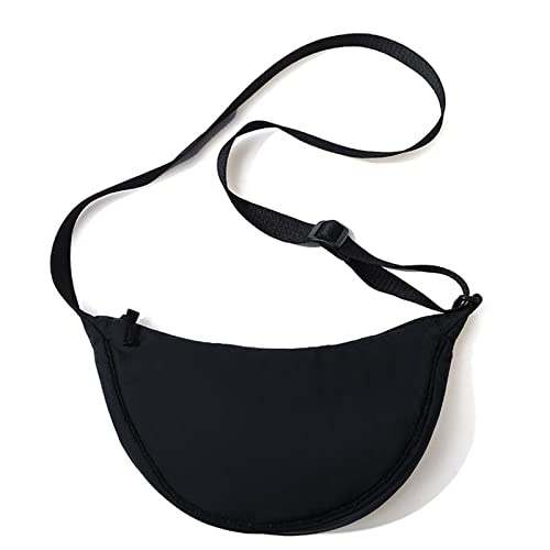 MHADBKH Brusttasche mit großem Fassungsvermögen, lässig, einfarbig, Hobos-Schultertasche, Crossbody-Tasche für Damen und Herren, Schwarz MHADBKH Brusttasche mit großem Fassungsvermögen, lässig, einfarbig, Hobos-Schultertasche, Crossbody-Tasche für Damen und Herren, Schwarz von MHADBKH
