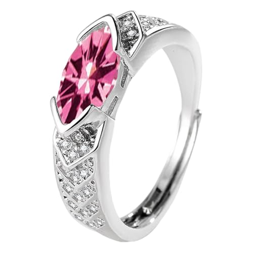 MHADBKH Elegante geometrische Moissanit-Ringe mit robusten Legierungsmaterialien, Zubehör für verbesserten Stoffwechsel und angenehmen Tragekomfort, modernes Damen-Accessoire, Einheitsgröße, Wie von MHADBKH