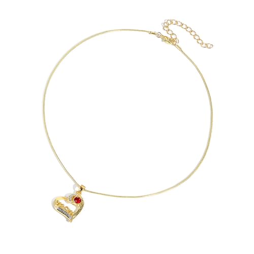 MHADBKH Elegante herzförmige Kristall-Halskette für Damen mit stilvollen Diamantakzenten und angenehmem Tragekomfort, stabile Legierung, Metall, Kein Edelstein MHADBKH Elegante herzförmige Kristall-Halskette für Damen mit stilvollen Diamantakzenten und angenehmem Tragekomfort, stabile Legierung, Metall, Kein Edelstein von MHADBKH
