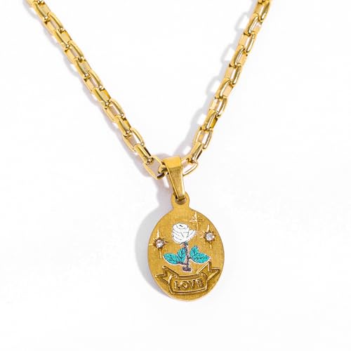 MHADBKH Exquisite handbemalte Halskette, stilvolles Schlüsselbein-Ketten-Accessoire für Frauen, die Mode und Individualität suchen, 5, Edelstahl, Kein Edelstein von MHADBKH