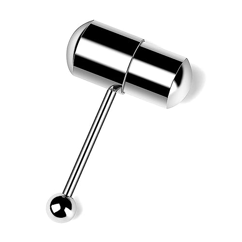 MHADBKH Gerader Barbell Edelstahl Punk Zunge Körperpiercing Schmuck vibrierende Zunge für Erwachsene Frauen MHADBKH Gerader Barbell Edelstahl Punk Zunge Körperpiercing Schmuck vibrierende Zunge für Erwachsene Frauen von MHADBKH