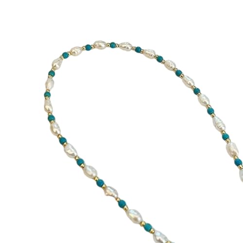 MHADBKH Halskette mit Kunstperlen, einzigartige Halskette, elegantes Accessoire, modische Schlüsselbeinkette, Perlen, Halskette für den täglichen Gebrauch von MHADBKH