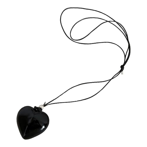 MHADBKH Halskette mit geschwollenem Herz-Anhänger, Geburtstagsgeschenk, großes Herz-Halskette, Charm, stilvolle Damen-Halskette, Harz, Kein Edelstein MHADBKH Halskette mit geschwollenem Herz-Anhänger, Geburtstagsgeschenk, großes Herz-Halskette, Charm, stilvolle Damen-Halskette, Harz, Kein Edelstein von MHADBKH