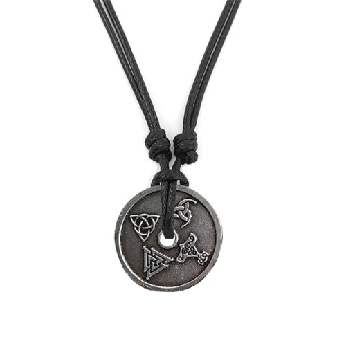 MHADBKH Halskette mit nordischem Runen-Anhänger, verstellbare Kette, ethnischer Charm, Schlüsselbeinkette, Schmuck für Damen und Herren von MHADBKH