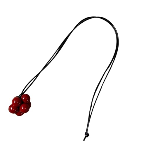 MHADBKH Koreanisch inspirierte minimalistische schwarze Kordel lange Halskette für Damen, trendiges Accessoire für den Alltag, lässiges Outfit, Harz, Kein Edelstein MHADBKH Koreanisch inspirierte minimalistische schwarze Kordel lange Halskette für Damen, trendiges Accessoire für den Alltag, lässiges Outfit, Harz, Kein Edelstein von MHADBKH