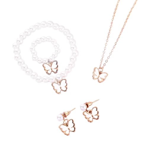 MHADBKH Kreatives Schmetterlings-Schmuck-Set für Kinder, Schmetterling-Anhänger und Perlen, Schmuck-Set für Partys und Feiern von MHADBKH