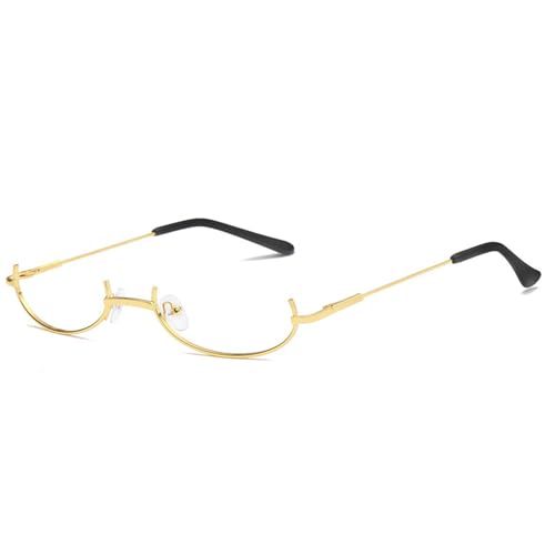 MHADBKH Leichte Metallrahmen-Brille Film Lustiges Glas ohne Linse für Anime-Fans und Festival-Enthusiasten, einzigartige Stile, Goldfarbener Rahmen von MHADBKH